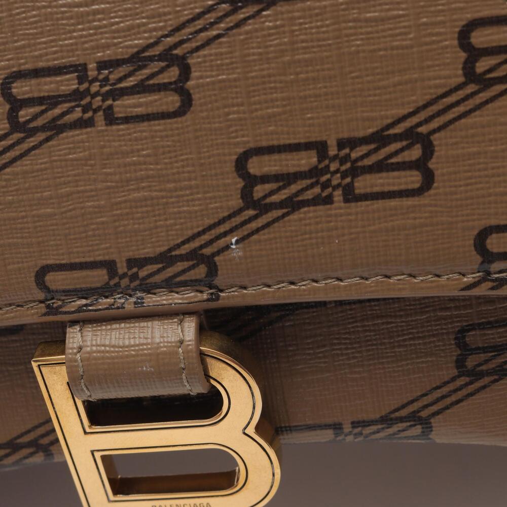 Balenciaga Hourglass Monogram Handbag Canvas Brown - Picture 6 of 8